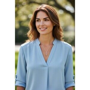 Natural Shell Silver Necklace, Sterling Silver Chain Item #7039